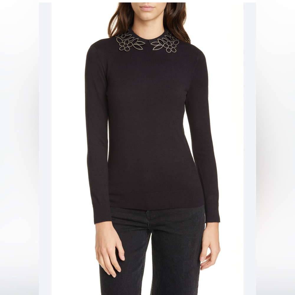 Embroidered Black Sweater